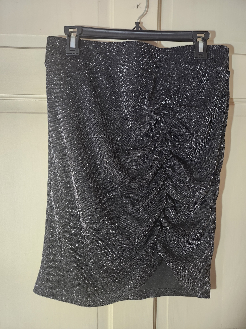 Torrid Black Metallic Ruched Pencil Skirt
